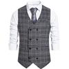 BGT Gilet doppiopetto moda uomo Gilet da uomo casual Gilet da lavoro classico con tasche (Kaki,M)