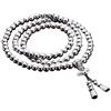 Pepaxon, collana da uomo in argento, collana con 108 perle di Buddha, bracciale di autodifesa in acciaio inossidabile, collana catena, 52 cm, Acciaio inossidabile, Non pietra preziosa