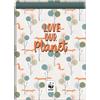 Dohe - Raccoglitore a 4 anelli - Capacità 250 fogli, formato foglio (26,4 x 34 cm), dorso 6 cm, anelli 40 mm, coperchio estraibile, materiale scolastico - WWF Love Our Planet