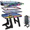 homelikesport Tavolo da gioco multifunzionale 4 in 1 per hockey, biliardo, calcio balilla, ping pong, verde, pieghevole professionale