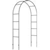 Outsunny Arco per Rose Rampicanti in Metallo, Arco da Giardino di Supporto per Piante Rampicanti, 140x40x240cm, Nero