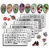 KIANOOL 6Pezzi Stamping Nail Art Set, Acciaio Inox Nail Stamper Stamping Unghie, Fiori Stampa Leopardo Pianeti Cuore D'amore Stamping Unghie, 12*6cm Stampini Per Unghie Nail Art Unghie Decorazioni Per Unghie