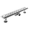 LANERI Canalina Di Scarico Per Piatto Doccia A Pavimento Acciaio Inox (100x7 cm, Onda)