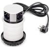 Emuca Multiconnettore Vertikal Push diametro 100mm, 3 spine Schuko, 1 USB-A, 1 USB-C