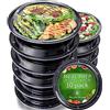 Prep Naturals [Set di 10] Meal Prep Containers - Contenitori per Alimenti Ermetici - Riutilizzabili Contenitori Plastica - Contenitori Cibo Adatti a Microonde Freezer Lavastoviglie (10 pezzi Girare)