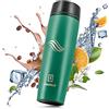 TAVIALO Bottiglia Borraccia Termica 460 ml. Pratica, Elegante e Lavabile in Lavastoviglie. Bottiglia Thermos dal design e qualità superiori (verde smeraldo)