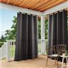 TOWN & COUNTRY BASICS Exclusive Home Curtains TOWN & COUNTRY BASICS Cabana Tende resistenti per interni ed esterni, opacità filtrante della luce con passacavo superiore, idrorepellenti, confezione da 2, 137 x 243 cm, nero
