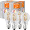 LEDVANCE lampadina Smart LED con Wifi, E27, colori modificabili, a forma di pera, filamento colorato come luce d'atmosfera, sostituzione da 60W, controllabile con Alexa, Google e App, confezione da 4