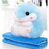 YunNasi Peluche Giganti Criceto con Coperta Cuscino Peluche Coccolone di Animale 50cmx30cm (Blu)