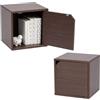 Iris Ohyama, Libreria a scaffale con porta, Lotto di 2 mobili d'appoggio - QR-34D - Marrone