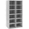 vidaXL Scarpiera Alta Moderna Robusta Elegante Porta Scarpe Mobile con Scaffali Aperti Espositore Organizer Salvaspazio Grigio Cemento in Multistrato