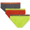 Emporio Armani Men's 3-Pack Mixed Waistband Brief Slip Boxer, Lime/Rust/Anthracite, XXL (Pacco da 3) Uomini