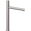 Inbagno Rubinetto lavabo alto satinato senza leva in acciaio inox, manopola rotante e indicatori per l'acqua, GEMINI