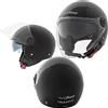 A-Pro Casco Jet Scooter Moto Omologato ECE 22-06 Doppia Visiera Parasole Nero L