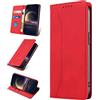 KANVOOS Cover per Xiaomi Redmi Note 8, Cover a Libro Portafoglio in Pelle PU [Porta Carte] [Magnetica], Antiurto Flip Case Custodia per Redmi Note 8 (Rosso)