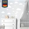 ELES VIDA 40 parti nuvole con decalcomanie da muro per bambini set vivaio - adesivo da parete trucioli di legno colori pastello carta da parati per bambini adesivo da attaccare, pellicola da parete