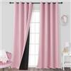 MRTREES Tende Coprenti Rosa Cameretta Bimba 2 Pezzi, 140x260 CM, 100% Tenda Oscurante da Interno con Anelli Tenda Termica Isolante per Salotto Eleganti Tenda Fonoassorbente Acustica