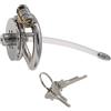 Kutocesy Flat Chastity Cage Stainless Steel Chastity Lock for Men with Silicone Tube Dark Lock Design, Good Concealment, Penis Cage for Men, Couples Bondage SM Sex Toys (50mm/1.97in)
