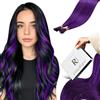 RUNATURE Viola Extensions Capelli Umani Cheratina 18 Pollice/45cm I Tip Naturali Lisci Extension con Cheratina Capelli Veri Colorati Viola Cold Fusion Keratina Capelli Extension 25 Strands/25g