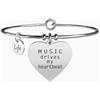 MABINA s.r.l. Kidult Bracciale Music Drives My Heartbeat in Acciaio