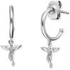 Engelsrufer Orecchini da donna bicolore in argento sterling in argento e oro rosa, chiusura a incastro, con 50 zirconi bianchi, senza nichel, 9 mm, Ø12 mm, Argento sterling, Nessuna pietra preziosa