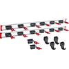Bruns Supporto per attrezzi da 100 cm - 2 binari con 14 supporti e 4 ganci - Supporto per attrezzi da giardino, supporto per scopa da parete, campo di serraggio 0 - 50 mm, nero/rosso