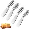 Sophisticate 4 Pezzi Coltello Burro Formaggio in Acciaio Coltello per Spalma Nutella e Burro con Impugnatura Ergonomica Cava Coltelli da Burro per Tagliare o Spalmare Formaggio,Burro,Marmellata(13.5 cm)