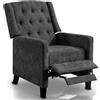 BAKAJI Poltrona Relax Reclinazione Manuale Poggiapiedi Poltroncina Deluxe Grigio Scuro