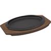 ILSA Piatto ghisa ovale servire cm 23x14 con vassoio legno cm 27x18,5