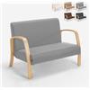 Modus Sofà - Divano divanetto legno e tessuto per salotto sale d'aspetto e studio design Esbjerg Colore: Grigio