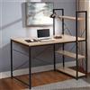 Office24 - Scrivania Industriale 120x60 legno acciaio con libreria e scaffali design minimale Empire