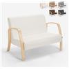 Modus Sofà - Divano divanetto legno e tessuto per salotto sale d'aspetto e studio design Esbjerg Colore: Bianco