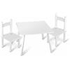 LEOMARK Set da cameretta per bambini tavolo e 2 sedie in legno colore bianco