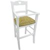 SAVINO FILIPPO Seggiolone sediolone sedia sgabello in legno laccato bianco da tavolo per bimbo bimba bimbi con cuore su schienale legno massello