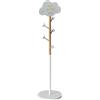 MIROYTENGO Appendiabiti da Terra per Bambini Miroytengo Cloud 35 cm in Melamina - Design Elegante nei Colori Bianco e Rovere per Organizzare con Stile