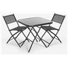 AHD AMAZING HOME DESIGN Set 2 sedie con tavolino quadrato per giardino pieghevoli design moderno Soda
