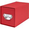 Rössler Papier 1327452360 - S.O.H.O. Cassetto porta CD, con etichetta e maniglia, rosso, 1 pezzo