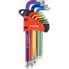 DAKCOS Set di chiavi Torx T10-T50, 9 pezzi di chiavi Torx angolari con foro frontale, CR-V, per viti TORX interne, in clip di plastica