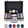 VEVOR Set di Fiches da Poker, Set Poker 200 Pezzi, Set Completo Fiches da Carte da Giochi con Valigetta in Alluminio, Fiches da Poker 6-7 Giocatori, Carte, Bottoni Dadi per Texas Hold'em, Blackjack