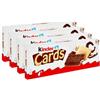 CAIYA 4X Ferrero Kinder Cards Biscotto a Cialda con Ripieno Cremoso al Latte e Cacao Confezione da 5 Astucci 128g [4 Confezioni]