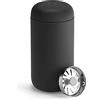 Fellow Carter Move - Tazza da viaggio con isolamento sottovuoto in acciaio inox per caffè e tè, con interno in ceramica e paraspruzzi, colore: nero opaco, tazza da 340 ml