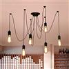 Lrpiyvo Spider Lights Lampada a Sospensione Lampadario a Soffitto, E27 Vintage Plafoniere Industriale Lampadario, 3/5/6/7/8/10 Teste Lampadario