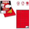 MARKIN Etichetta adesiva C/500 rosso 100fg A4 70x36mm (24et/fg) Markin