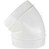 H&C VENT Tubo Ad Arco - Scarico, Ventilazione - Plastica per Cappa - 45 Gradi - Angolo (125)