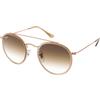 Ray-Ban RB3647N 907051 | Occhiali da Sole Graduati o Non Graduati | Prova Online | Unisex | Metallo | Tondi | Marrone, Oro | Adrialenti