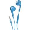 Music Hero auricolari a filo AUX, cuffiette jack 3.5mm, comandi integrati, microfono, semi in-ear, blu