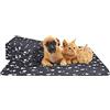 Nobleza - Morbida Coperta in Pile per Cani e Gatti. Confezione da 6 Pezzi, Color Nero, Misure 75 * 75 cm