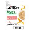 GOURMET Nature's Creations Snack per Gatti Adulti con Salmone e Carota 55 Buste da 10g