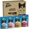 FELIX Original Cibo Umido per Gatti Adulti con Tonno, Gamberetti, Pollo, Anatra 80 Buste da 85g