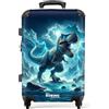 NoBoringSuitcases.com Valigia Bambini, Valigia Grande, Trolley Bambino, Valigia Per Bambini, Serratura TSA, Trolley Bimbo, Valigia Media, Valigia Grande 23 kg (67 cm - 72 L), (Dinosauro - Blu)